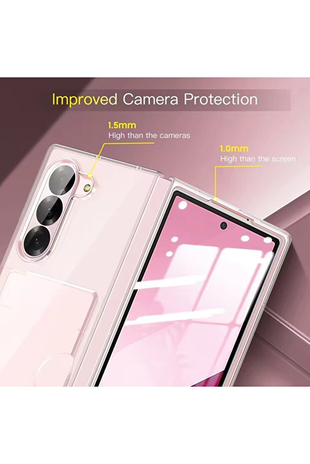 Husă premium cu slot pentru card, Samsung Galaxy Z Fold 6, protecție și funcționalitate discretă, mată - 4