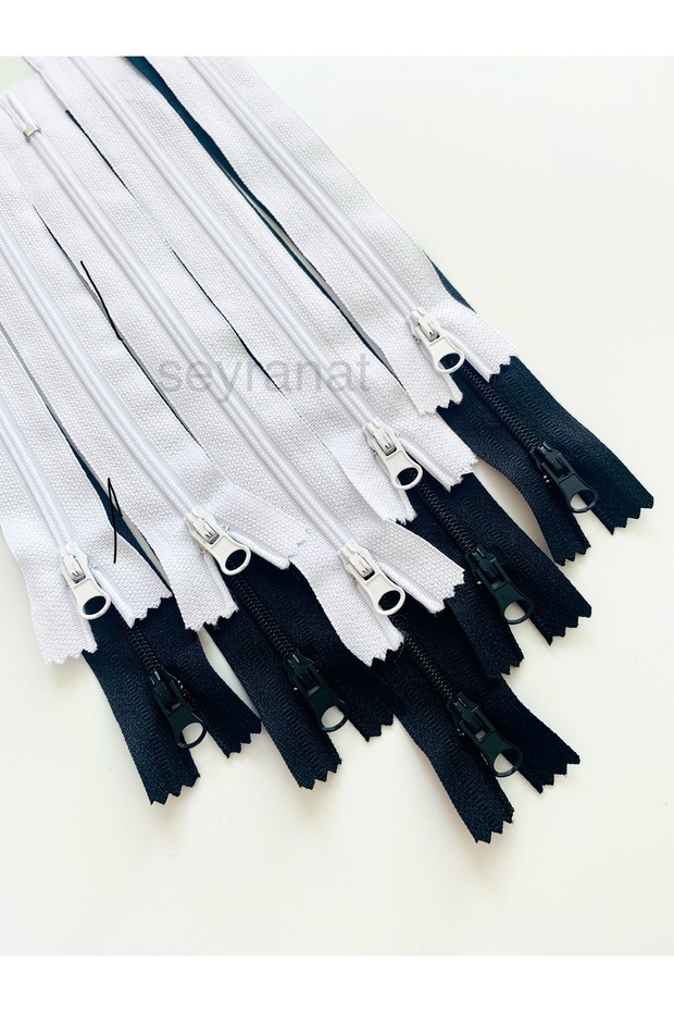 10 Pieces Black White Color Quality Metal Handle 18 cm Trouser Bag Wallet Zipper