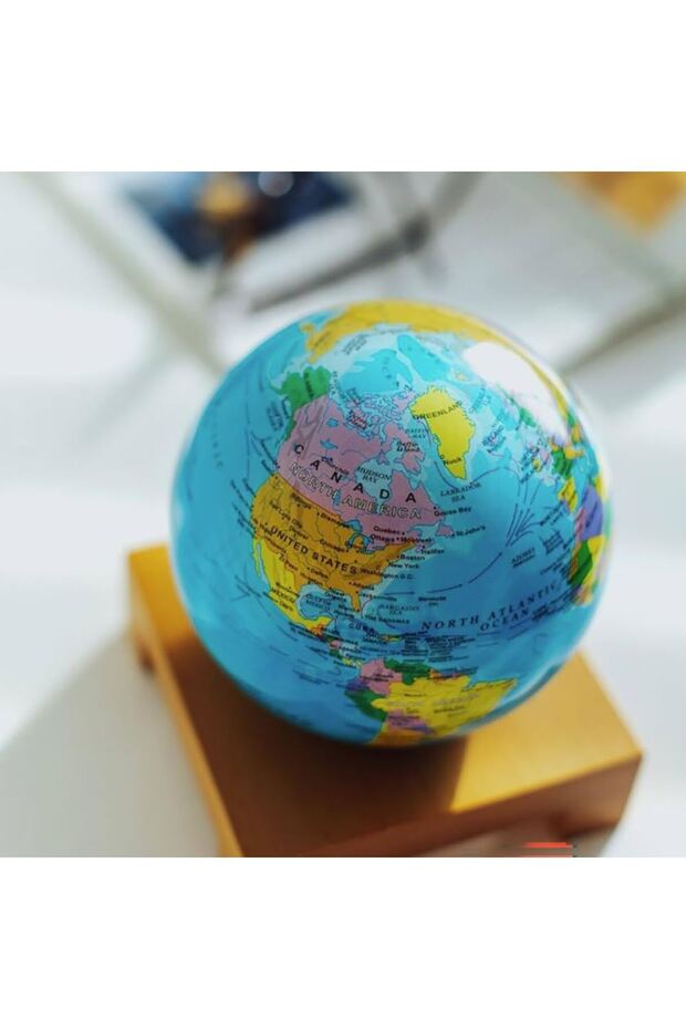 Magic 360 °   Rotating Tutorial Illuminated Ellipse World Map Globe Automatic Rotation Gift Decor - 8