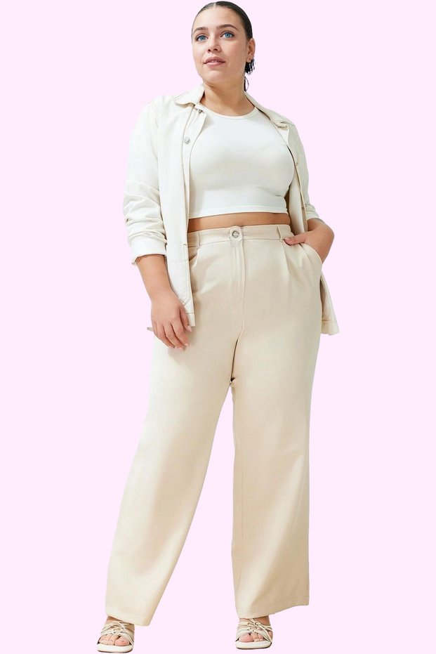 Women's Fashion High Waist Wide Leg Woven Pants Summer