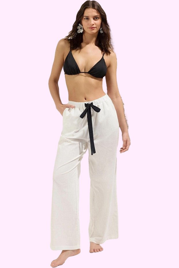 Women's Fashion Beach Pants Pipe Leg Cotton Summer Comfortable Daily Use Summer