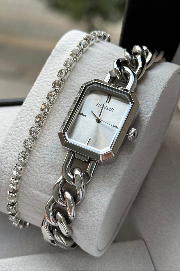 Women's Wristwatch with Steel Chain Model Waterproof Gift Box and Bracelet Gift.Hm25194S011