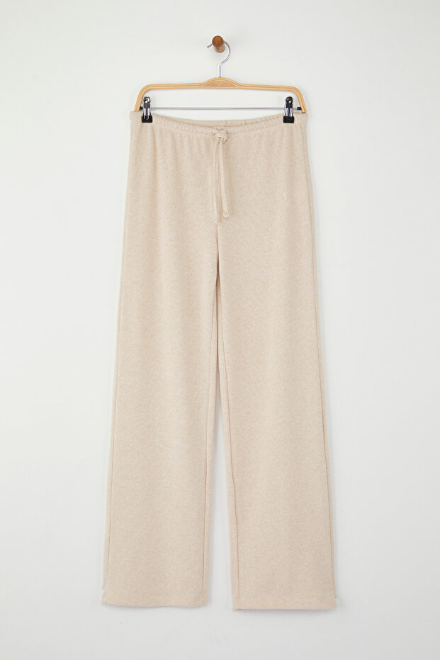 Taş Yumoş Wide Leg/Geniş Paça Bağlama Detaylı Esnek Örme Pantolon TWOAW26PL00025 - 5