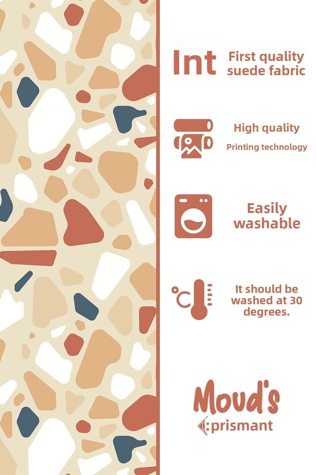 West Stone Stone Pattern Printed Suede Runner Tablecloth - 3