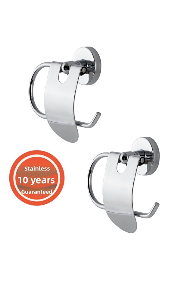Toilet Paper Holder with Lid 2 Pieces Stainless Brass
