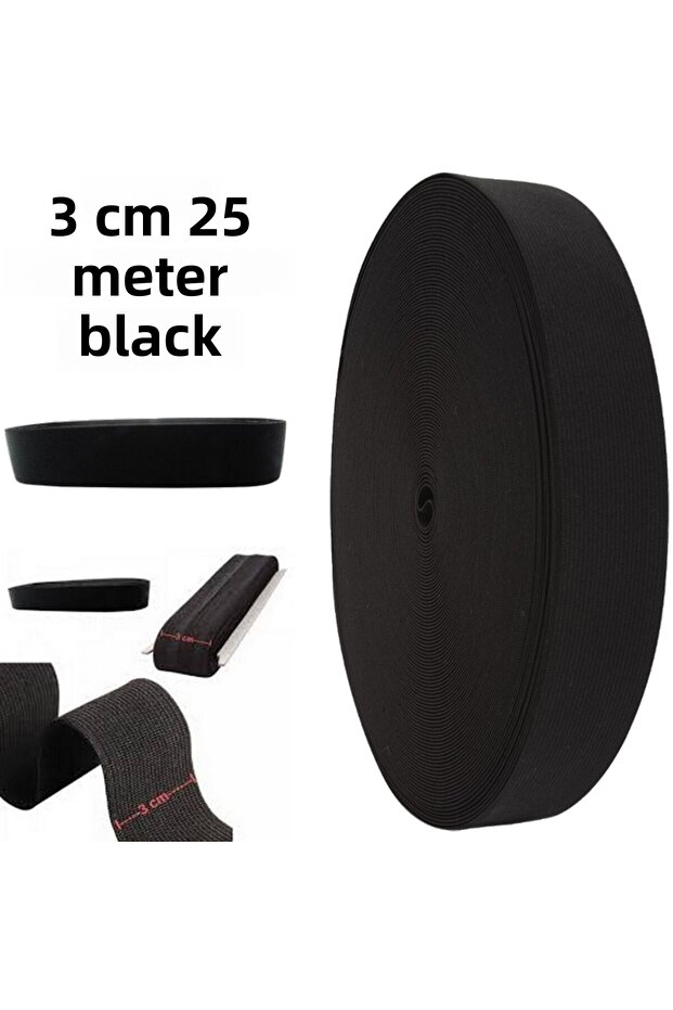 25 Meters Black Frost Leg Rubber - Quality Flat Wide Latex 3 cm