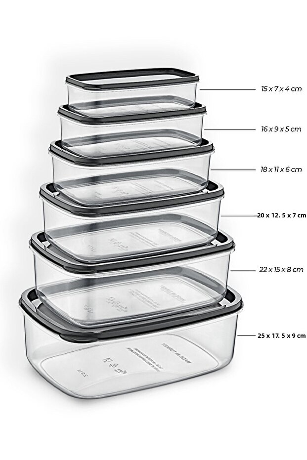 Set of 12 Rectangular Transparent Storage Container Set - 3