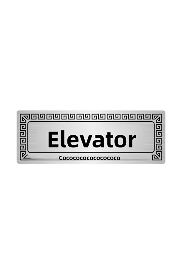 Elevator 7 Cmx20 cm Metal Direction Sheet Silver Color Metal
