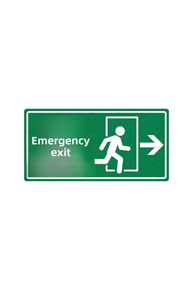 Emergency Exit Sign - Right - Uv Printing on Dekota - 15cm X 30cm
