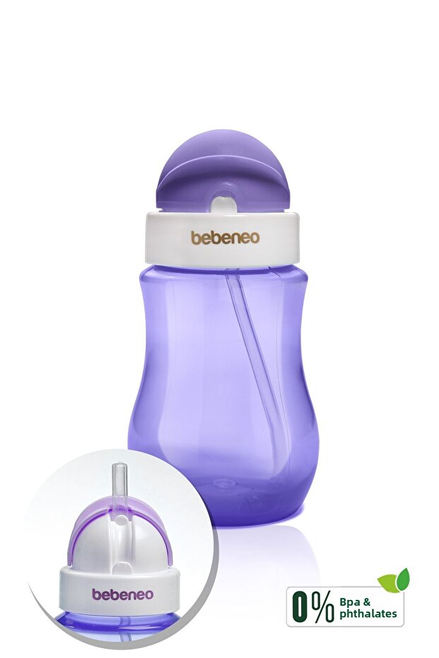 Straw Water Bottle 250 ml Practical Baby Water Bottle with Lid and Straw Bpa-Free