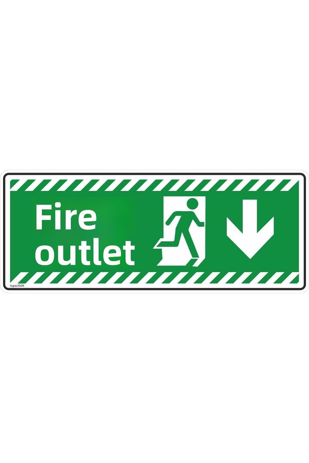 30X12 Cm/ 5 Pieces Phosphorescent Composite/Fire Exit down Arrow