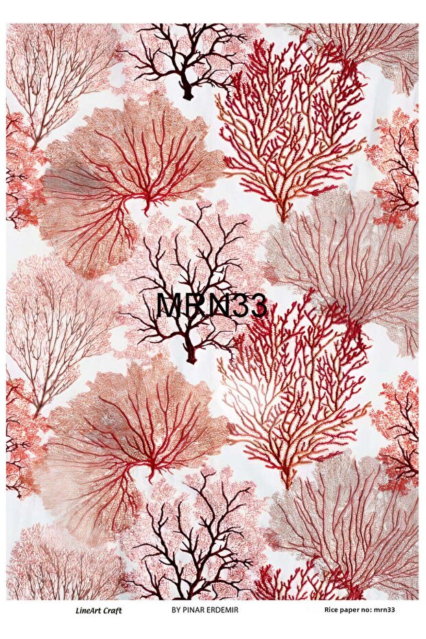 Brass Patterned Lineart Decopage Paper - No:Mrn33