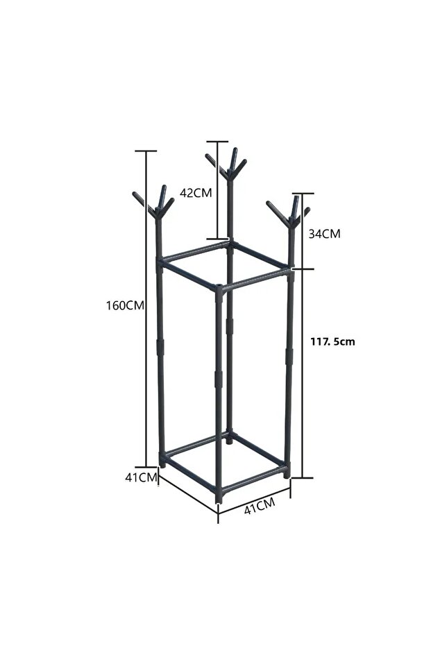 Multi Functional Rectangular Floor To Ceiling Clothes Hanger with Hat,Bag Storage Rack Hanger Can... - 7