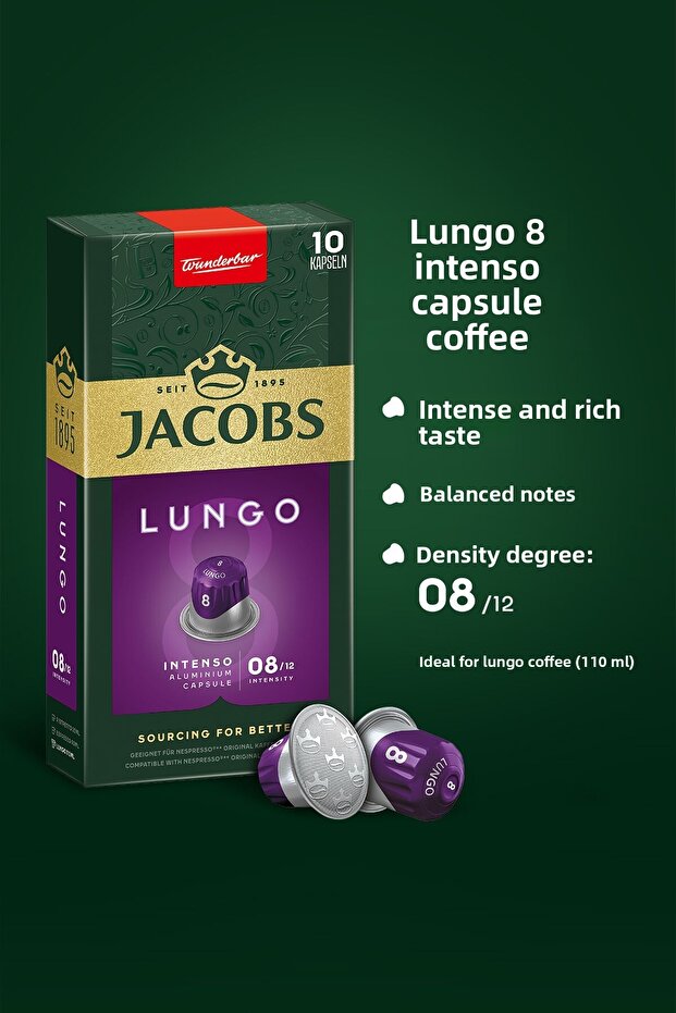 Lungo 8 Intenso Nespresso Compatible Aluminum Capsule Coffee 10 Pieces - 2