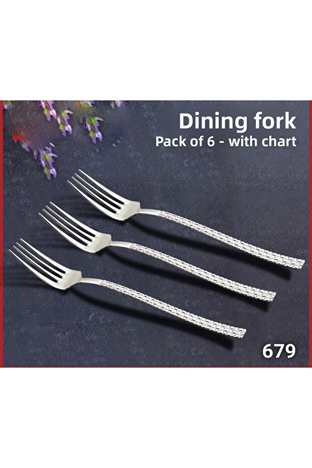Straw Pattern 6-Piece Dinner Fork - 1