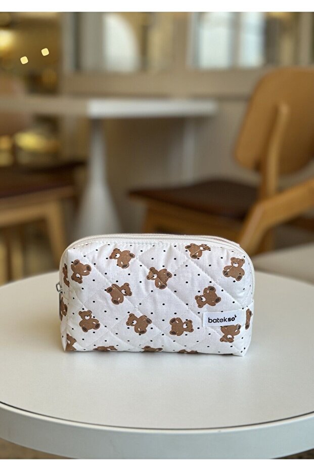 Mini Teddy Bear Patterned Pencil Bag - 7