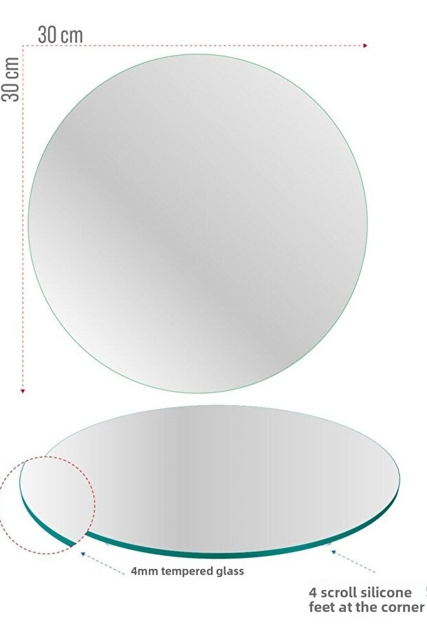 Fruit Patterned Round Glass Cutting Board - 6