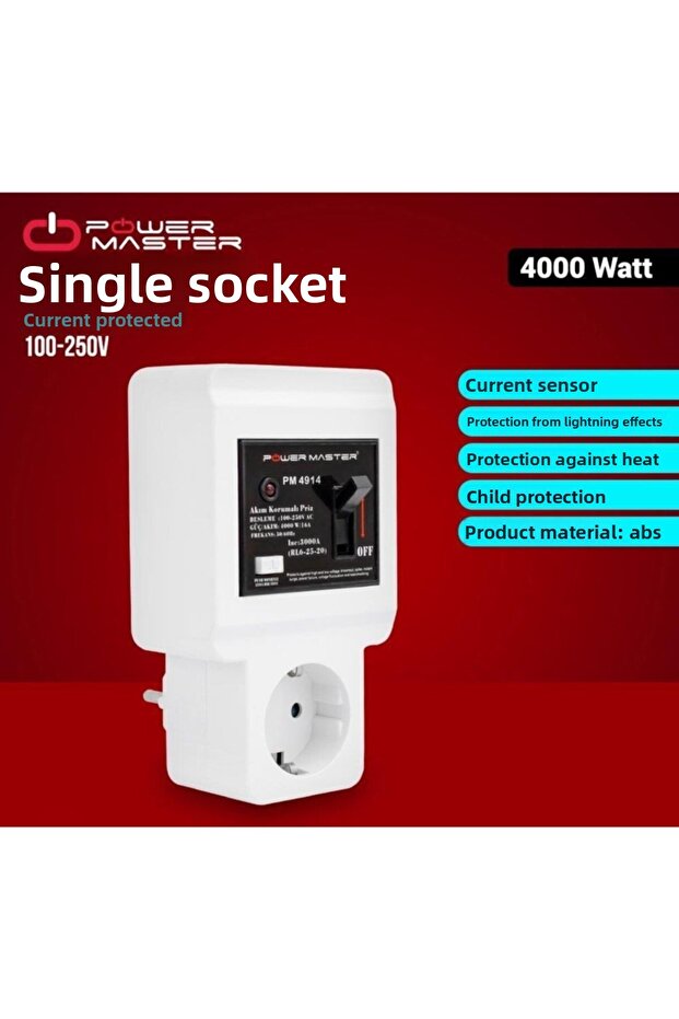220volt 16ampere Fused Single Current Protected Socket - Pm-4914 - 4
