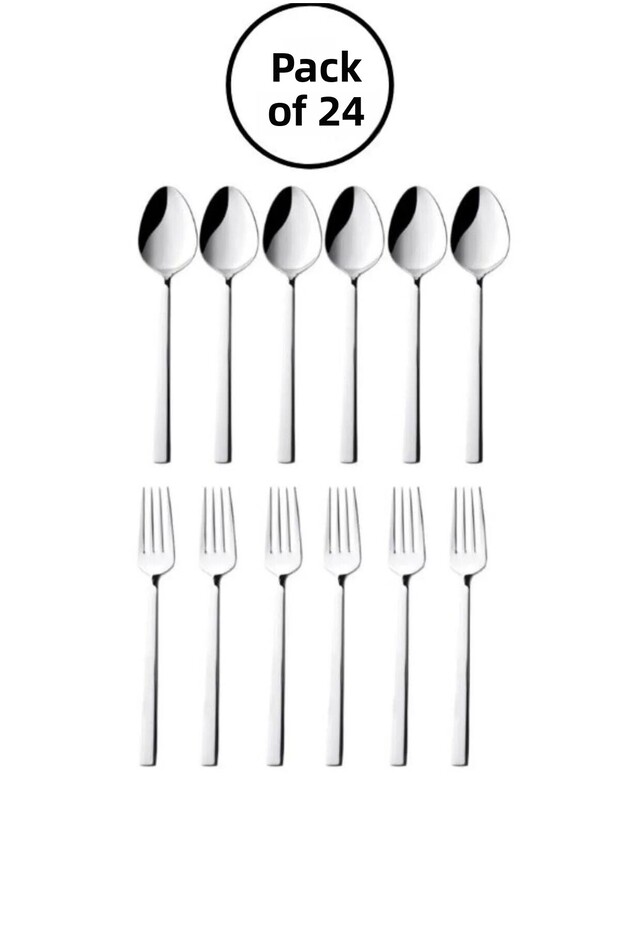 24 Pieces 12 Person Sticks Model Sweet Spoons - Sweet Fork
