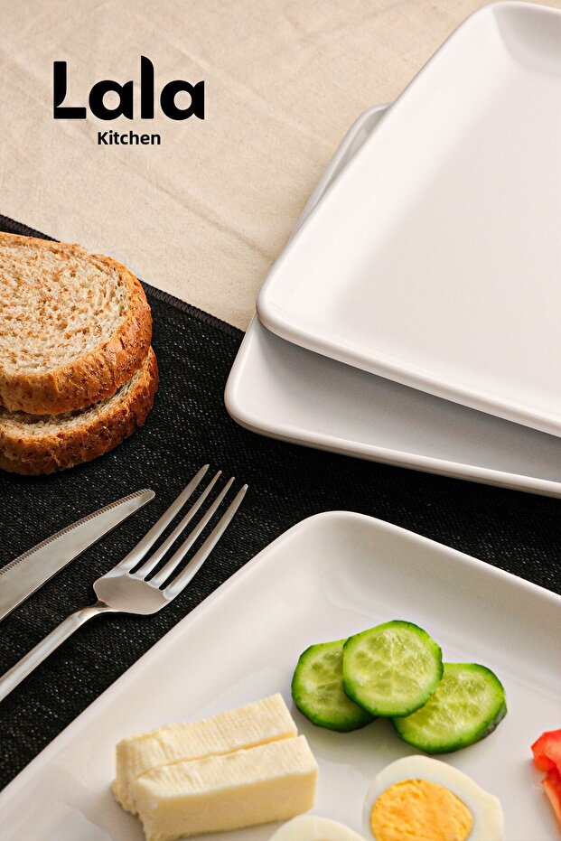 طبق تقديم مربع من جوزدي - طقم من 3 قطع (29 سم - طبق أنيق، متين، طبق للطعام والتقديم) - 8