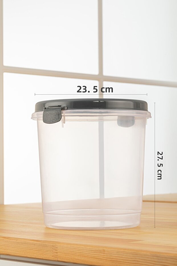 Set of 2 Flour, Pasta, Pulses Storage Container - Transparent Storage Box 2x 6 Lt - 3