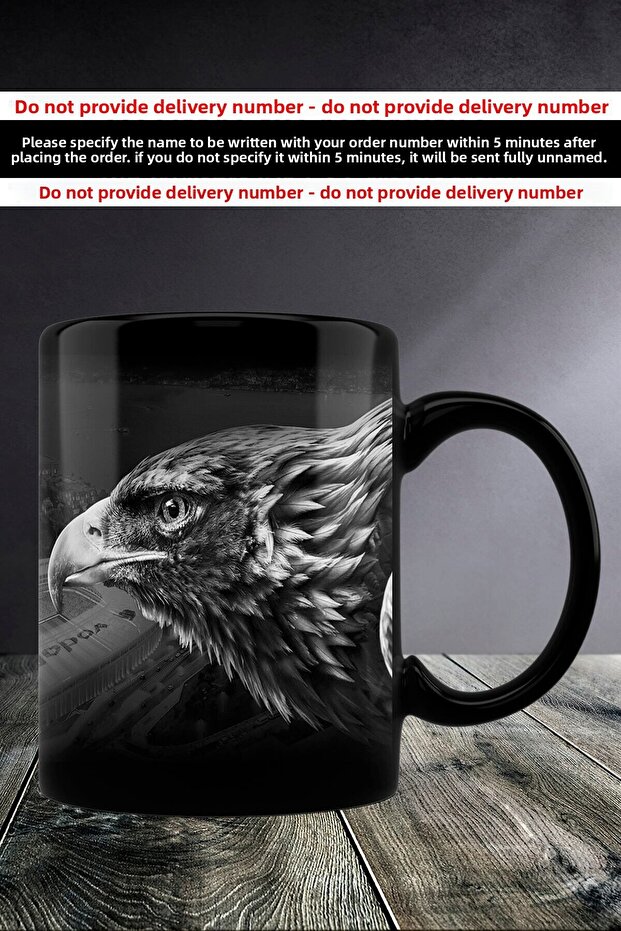 Black Mug with Eagle Design - 1