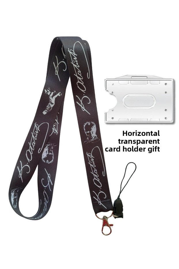 Kemal Ataturk Signature Card Strap Name Badge Neck Strap Lanyard Phone Strap Horizontal Vertical Card Protector