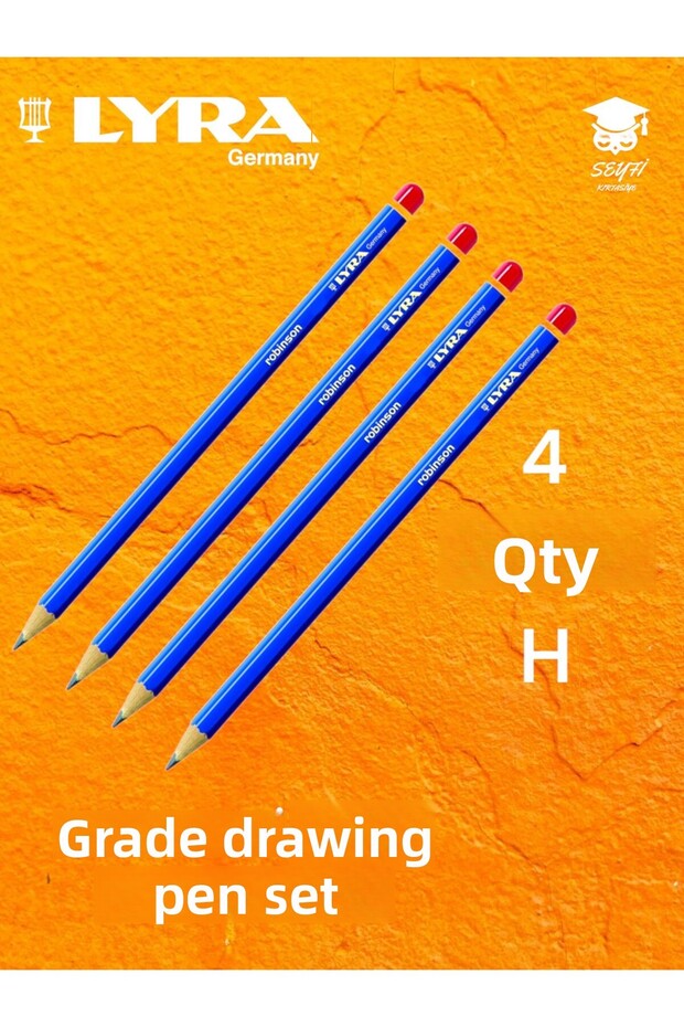 GRADED DRAWING PENCIL SET 4 PIECES LEAD DRAWING PENCIL LYRA ROBINSON GERMANY PRODUCTION