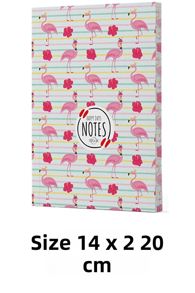 Vivago Art Flamingo 2 - Striped Notebook 14 X 20 cm Cloth Bag Gift Code 2