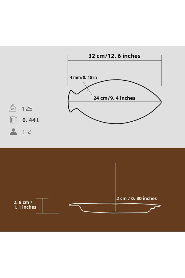 طبق سمك مصبوب من الحديد الزهر بمقبض صلب مقاس 15 × 24 سم - 4