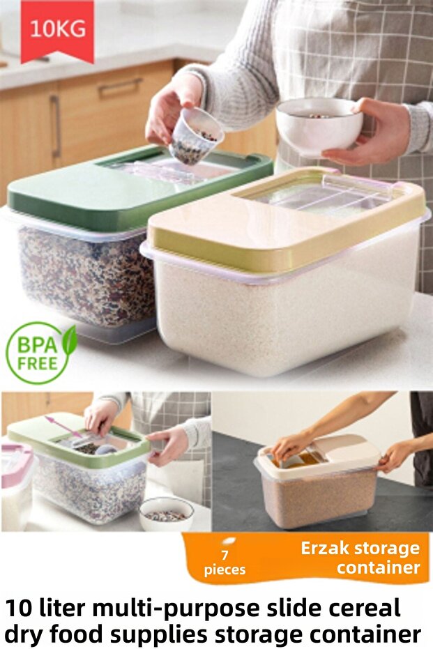 10 Liter Large Size Dry Food Cereal Food Storage Container 1 Piece