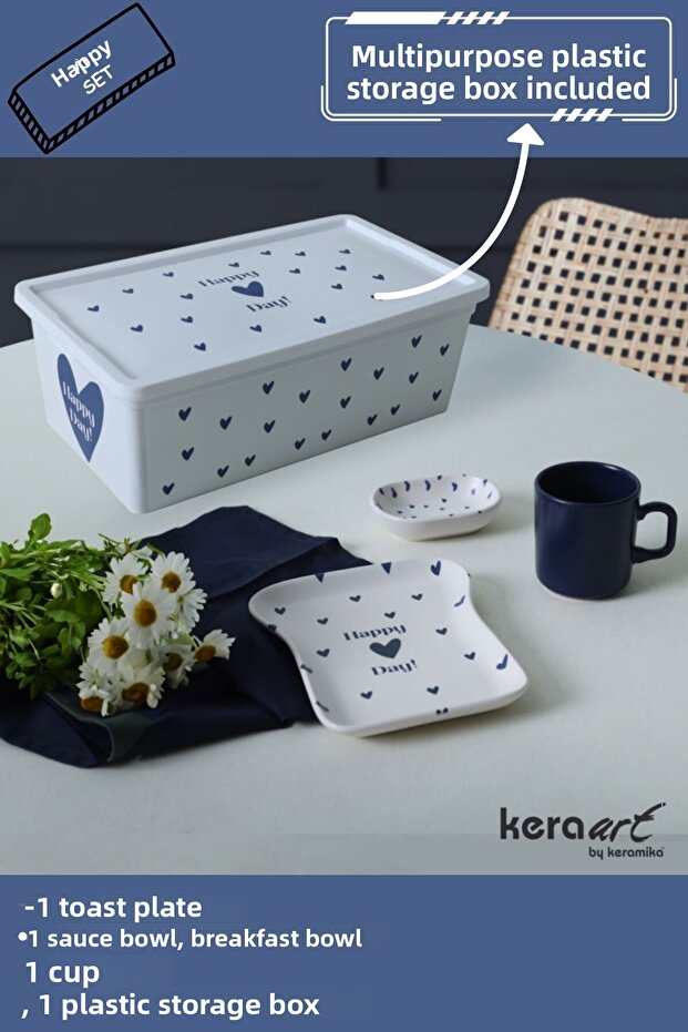 Set for Breakfast and Toast, Happy Figure 3+1 Pieces