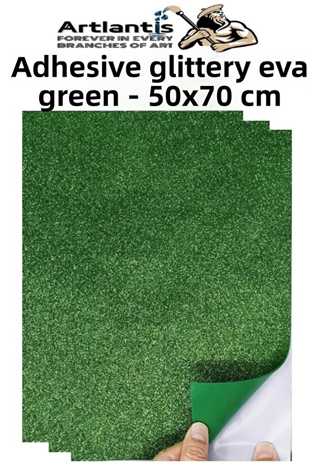 Green Adhesive Glitter Eva 50X70 cm 3 Pieces Glitter Adhesive Eva Sponge School Nursery Kindergarten Handicraft Meat