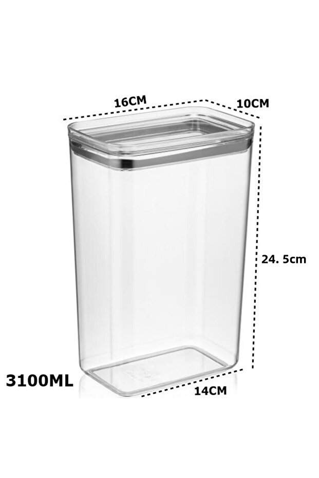 Vacuum Airtight Storage Container Set Food Container Rectangular 6Pcs 3100ml - 4
