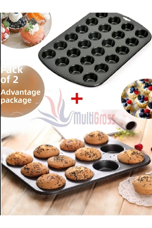 24-Piece and 12-Piece Muffin Cupcake Capsule Muffin Mold High Quality Fireproof Non-Stick Pie Tray