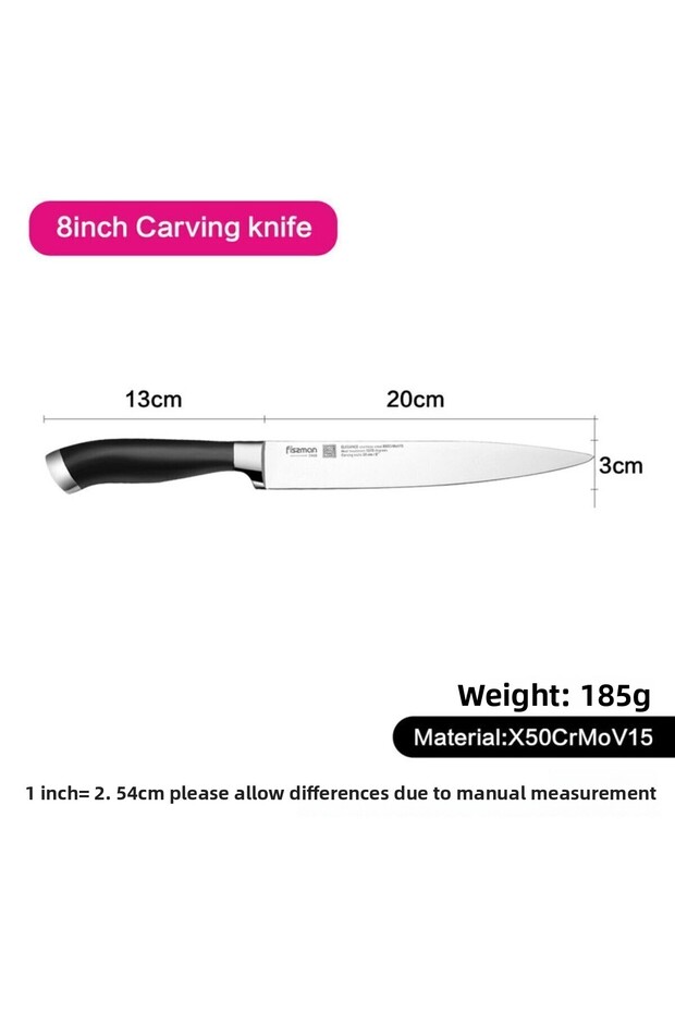 8'' Carving Knife Elegance (X50crmov15 Steel)