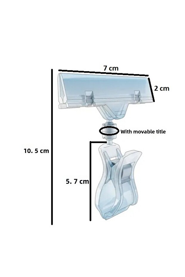 10 قطع من ملصقات البقالة الشفافة (يمكن أن تتحرك بدرجة 360 درجة وارتفاع 10 سم) - 3