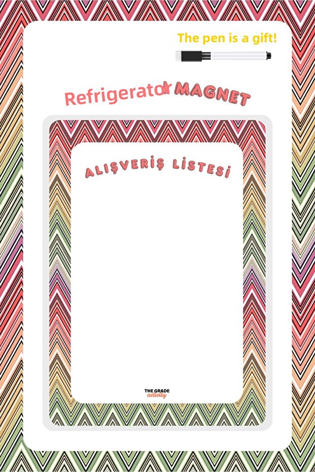 Summer-Sil Notepad Zigzag Patterned My Shopping List Refrigerator Notepad.Magnetic Notepad Magnet Notepad21X15 - 1