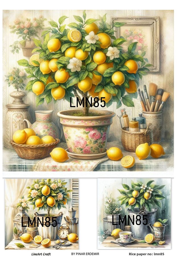 ديكوباج نحاسي من سلسلة الليمون المزخرفة بالليمون - 29 × 42 سم رقم: LMN85
