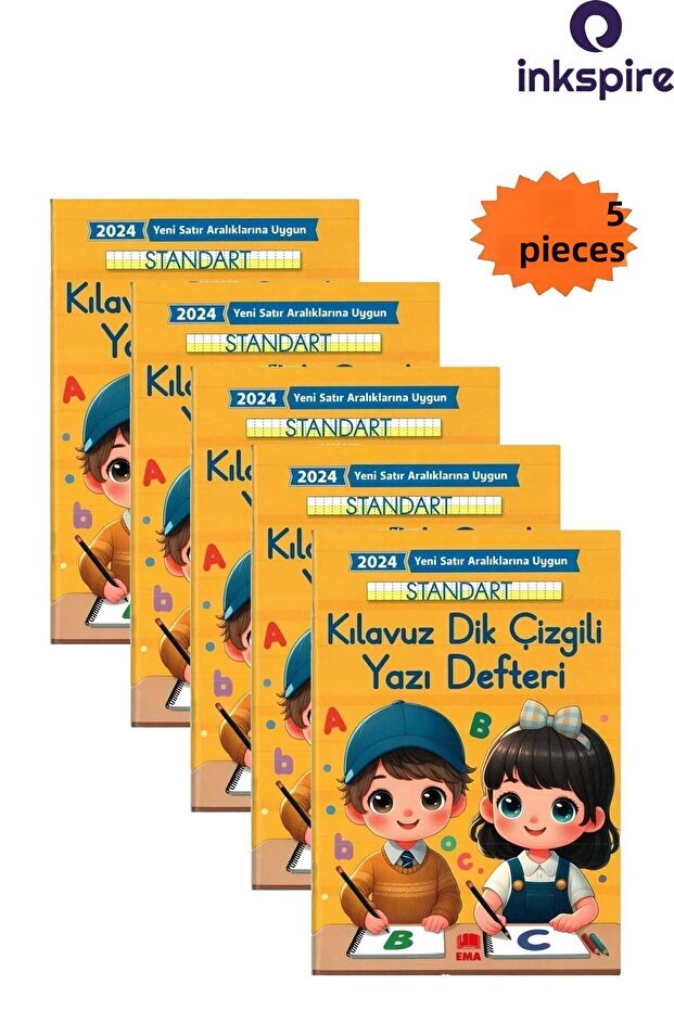 دفتر كتابة جديد جميل مقاس 16.5 × 24 سم 24 YP 5 قطع دليل قياسي للكتابة بخطوط مستقيمة