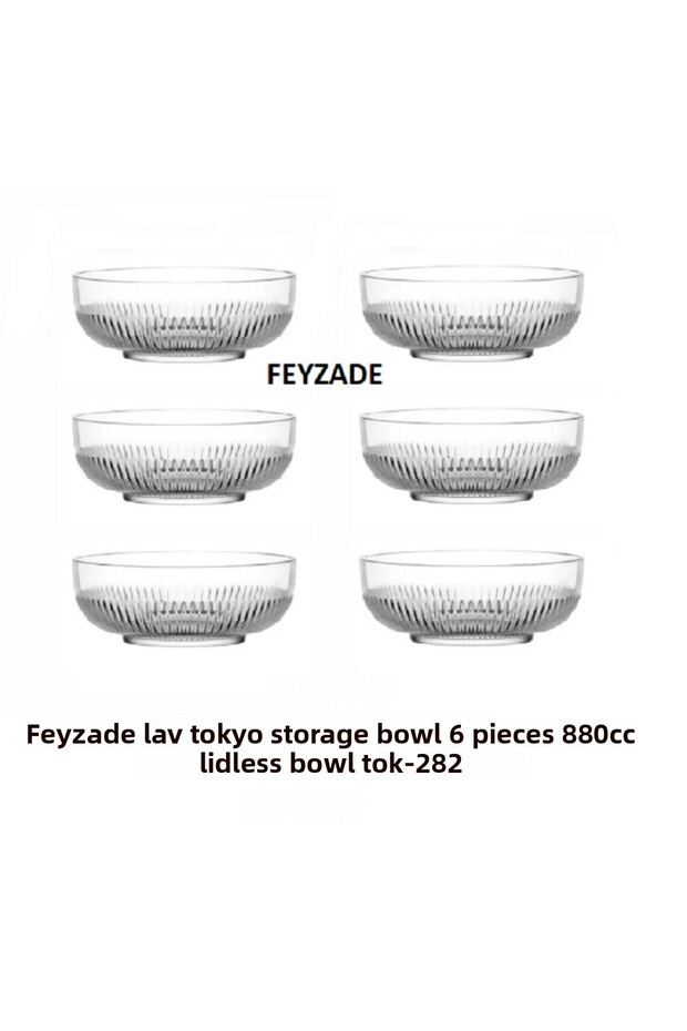 Feyzade Tokyo Storage Container 6 Pcs 880Cc Bowl Without Lid