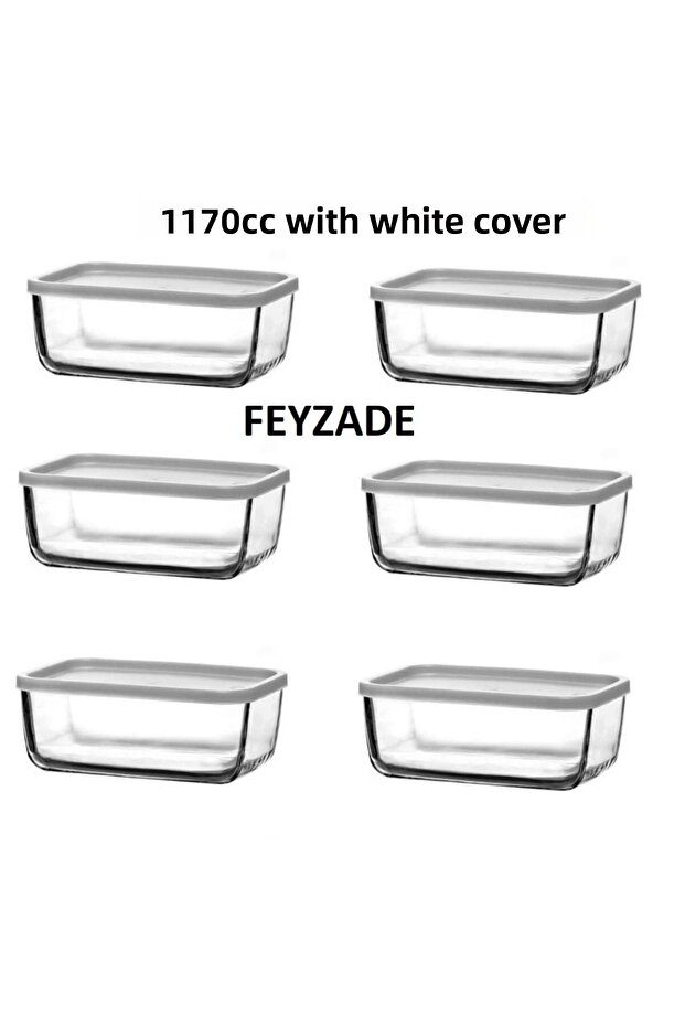 Feyzade Cube Breakfast Storage Container 6Pcs 1170Cc (Cub-238)