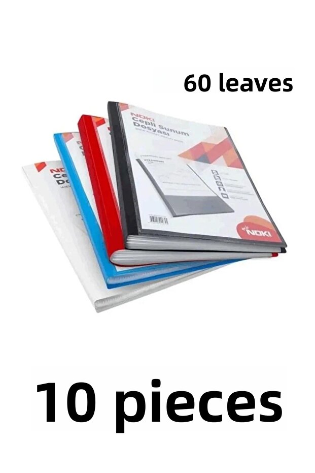 10 Mixed Color Presentation Binders with 60 Sheets Pockets - 1