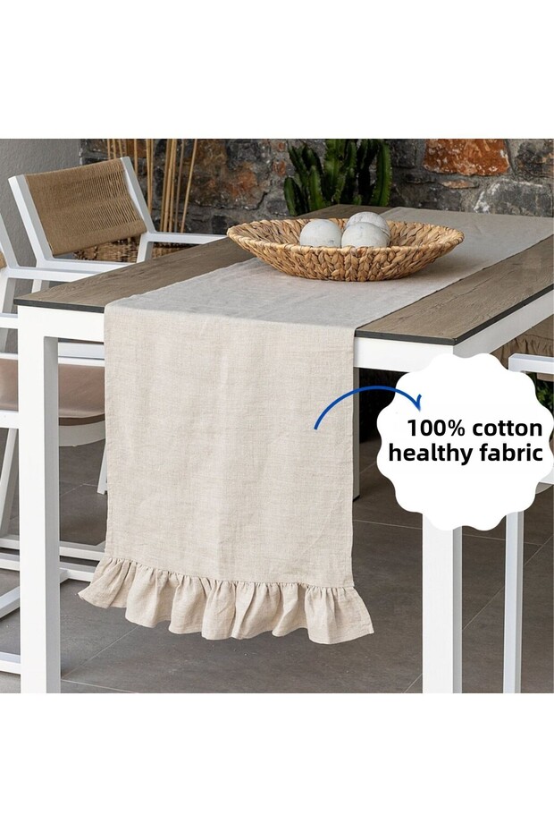 Runner cu volane din bumbac - 1