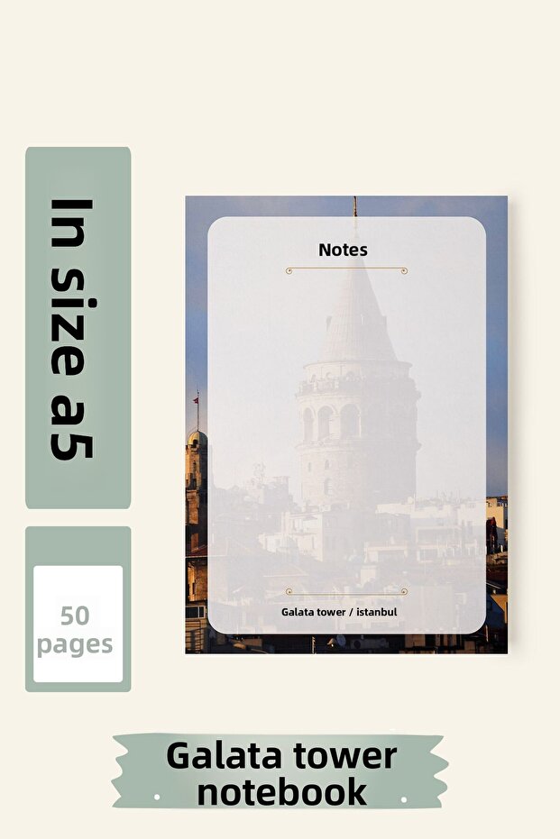 مخطط، برج غلطة تحت عنوان مخطط، 50 ورقة A5 المفكرة - 1