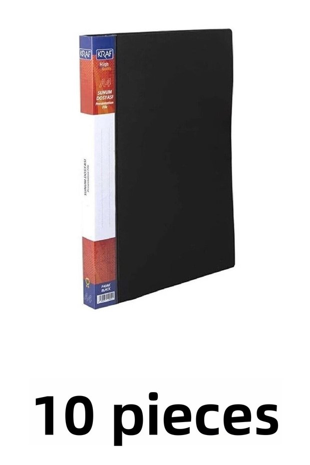 10 Pieces of Kraf 80 Sheets Presentation File Black