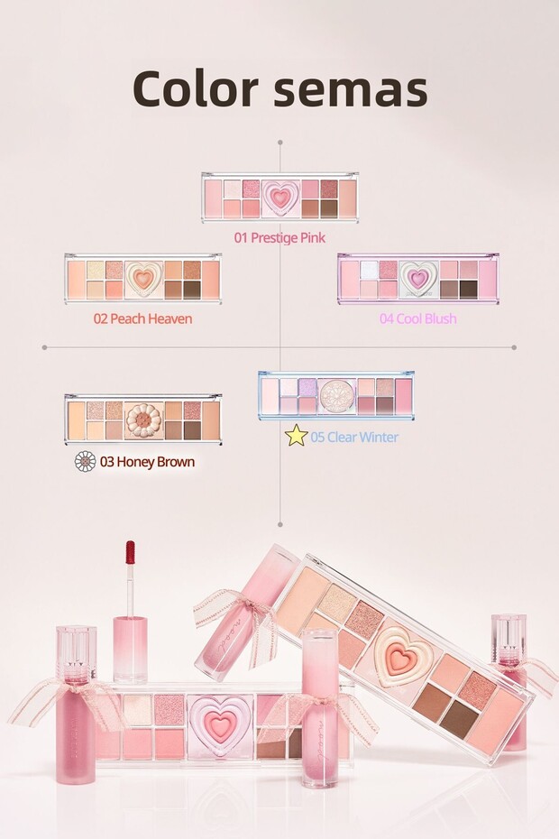 Multifunctional Makeup Palette Peripera All Take Mood Like Palette (02 Peach Heaven) (Peritage) - 7
