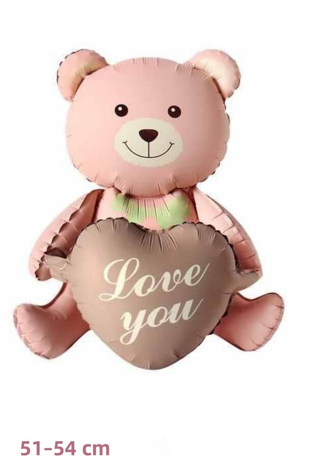 I Love You Written Pink Teddy Bear Helium Balloon Balloon for Lover and Special Day