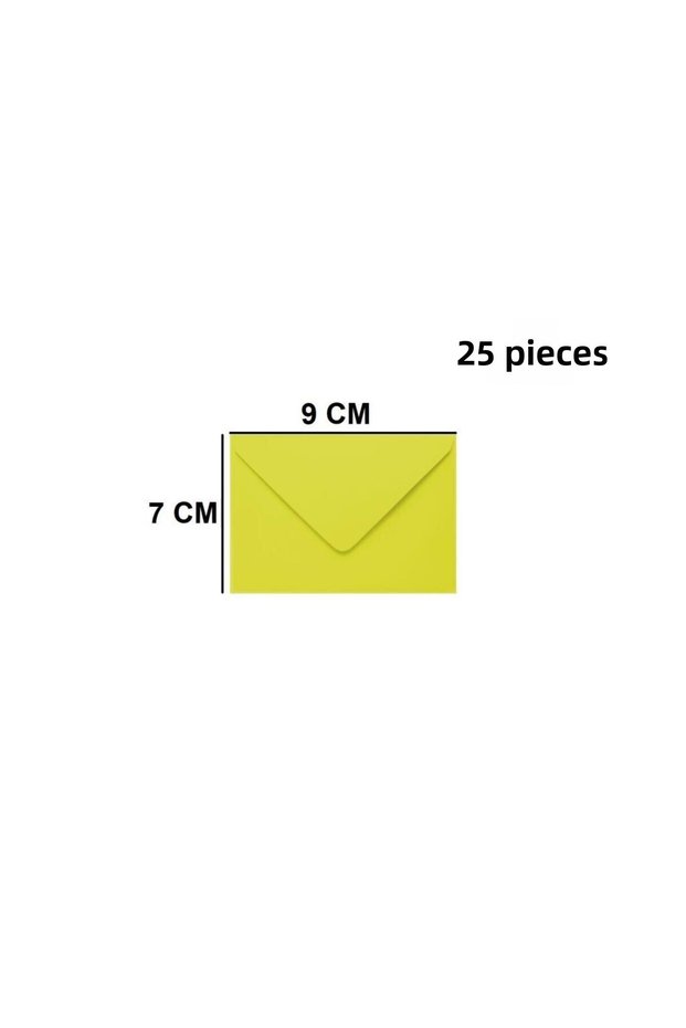 Yellow Colored 25 Small Envelopes - 7X9