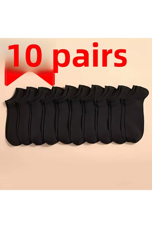 Ekonomické balenie 10 čiernych ponožiek - 2